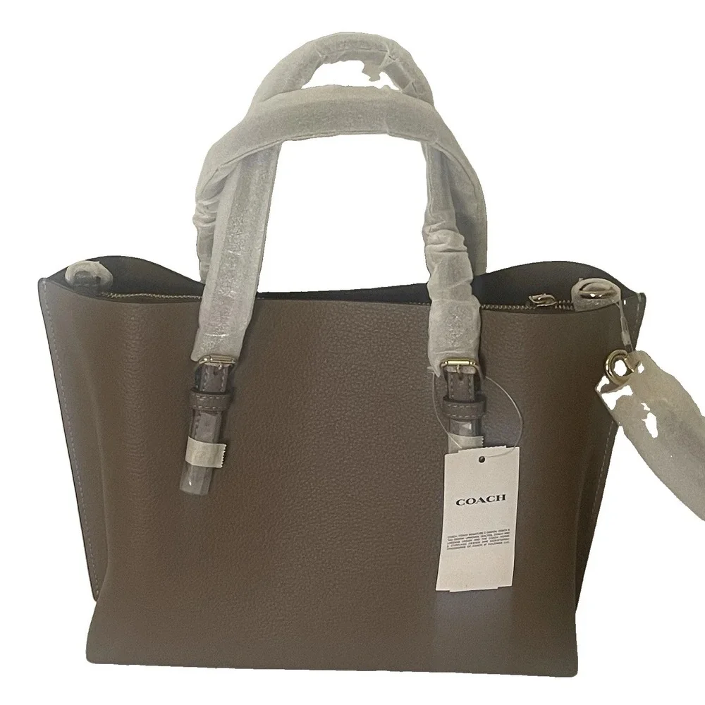 Coach Mollie Tote 25 Leather Crossbody Dark Stone Gold CV966 Factory Wrapped